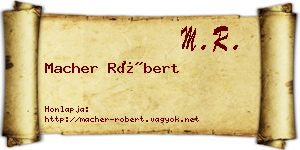 Macher Róbert névjegykártya