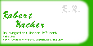 robert macher business card